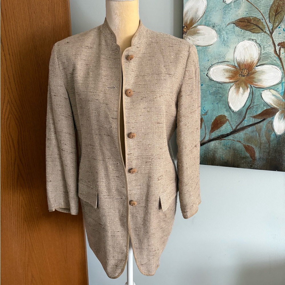 Vintage Joseph Abboud Silk Linen Wool Woven Jacket